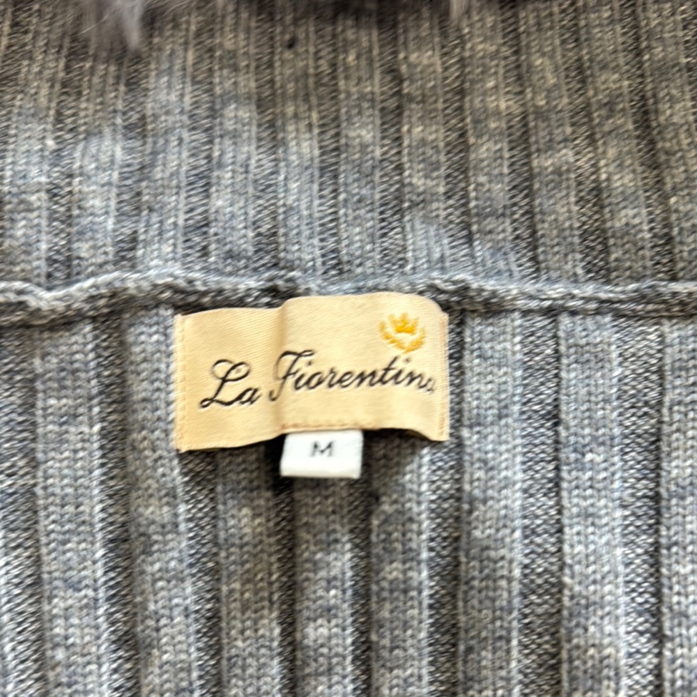 La Fiorentina Charcoal Ribbed Knit Top